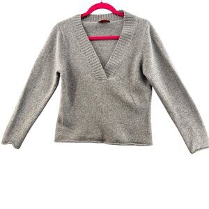 Sundance 100% Lambswool Sweater V Neck  Gray Size Large